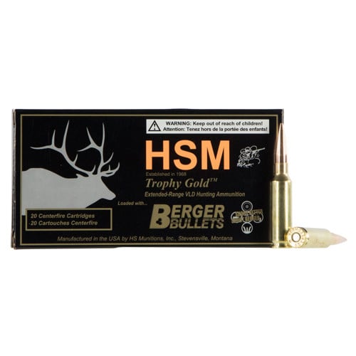 HSM AMMO Trophy Gold 6.5 Creedmoor 130gr Match Hunting Low Drag Ammunition | 20 Rounds for sale at KYGUNCO.