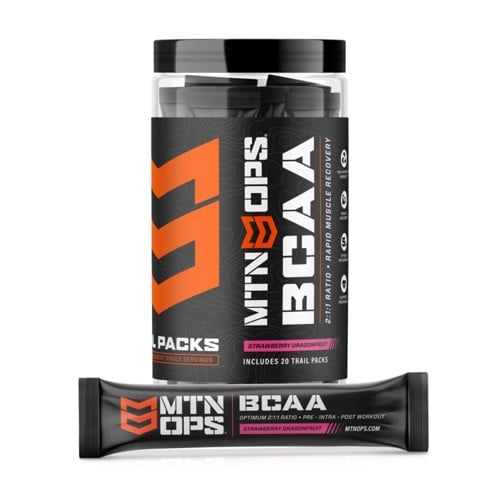 MTN OPS BCAA - Strawberry Dragonfruit Trail Pack (20 Pack) for sale at KYGUNCO.