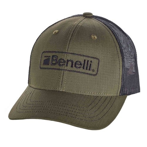 BENELLI Ripstop Logo Hat - OD Green / Black Mesh for sale at KYGUNCO.