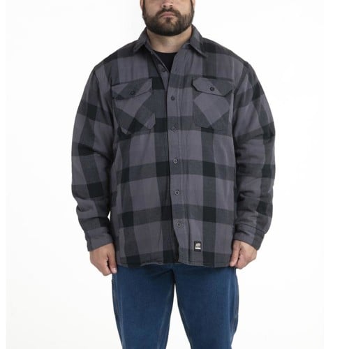 BERNE WORKWEAR Timber Flannel Shirt Jacket Plaid Slate for sale at KYGUNCO.