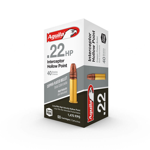 AGUILA AMMO 22 LR 40gr Interceptor Hollow Point | 50 Rounds for sale at KYGUNCO.