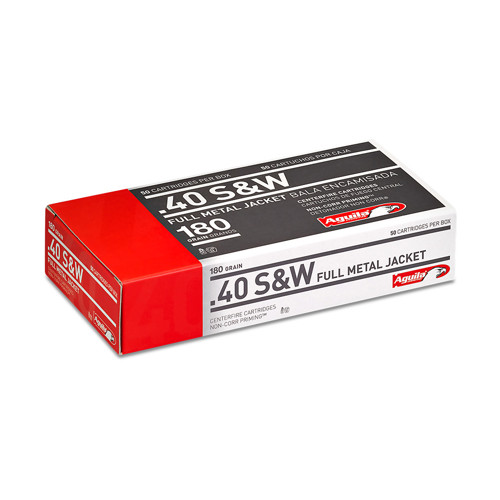 AGUILA AMMO 40 S&W 180 Grain Full Metal Jacket Flat Nose - 50rd for sale at KYGUNCO.