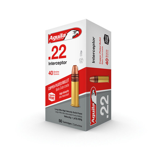 AGUILA AMMO 22 LR 40gr Interceptor Soft Point Ammunition | 50 Rounds for sale at KYGUNCO.