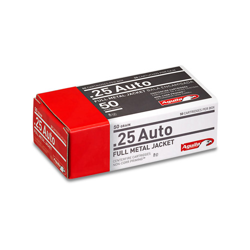 AGUILA AMMO 25 ACP 50Gr FMJ 50rd Mil-Spec for sale at KYGUNCO.
