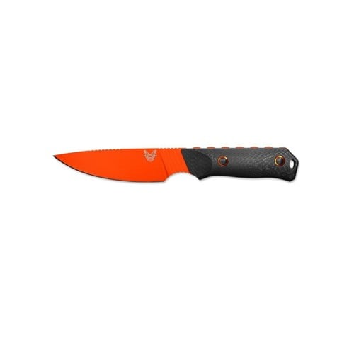 BENCHMADE Raghorn Fixed Blade Knife 4.64" Orange Drop Point Blade + Carbon Fiber Handles & Sheath for sale at KYGUNCO.