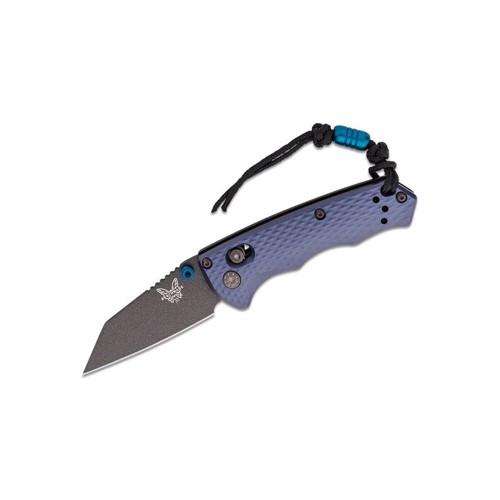 BENCHMADE Full Immunity AXIS Folding Knife 2.49" Black Wharncliffe Blade w/ Crater Blue Handles for sale at KYGUNCO.
