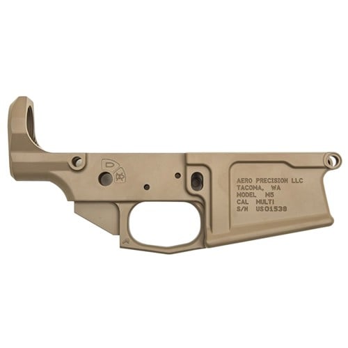 AERO PRECISION M5 .308 AR10 Stripped Lower Receiver DPMS Cut - FDE for sale at KYGUNCO.