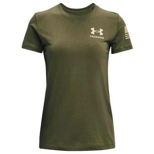 UNDER ARMOUR Women's UA Freedom Flag T-Shirt (Green-Sand) for sale at KYGUNCO.