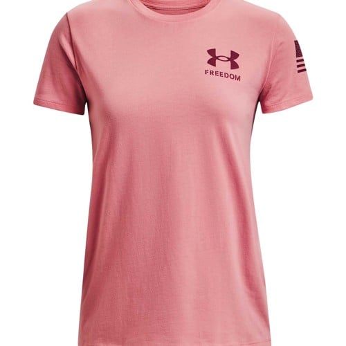 UNDER ARMOUR Women's UA Freedom Flag T-Shirt (Pink-Red) for sale at KYGUNCO.