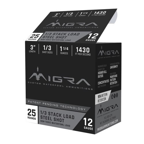 MIGRA AMMO 12Ga 3" Steel Shot -Staxd Load 1-3 Shot for sale at KYGUNCO.