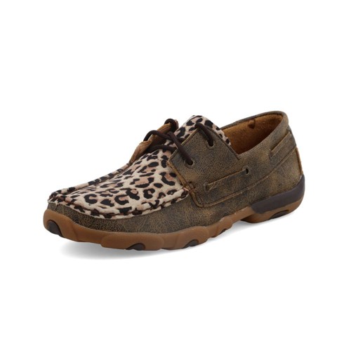 TWISTED X Boat Shoe Driving Moc Distressed & Leopard for sale at KYGUNCO.