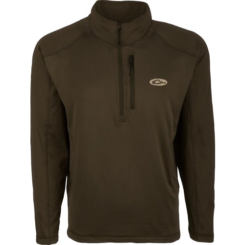 DRAKE MST Breathelite Quarter Zip Pullover Dark Brown for sale at KYGUNCO.