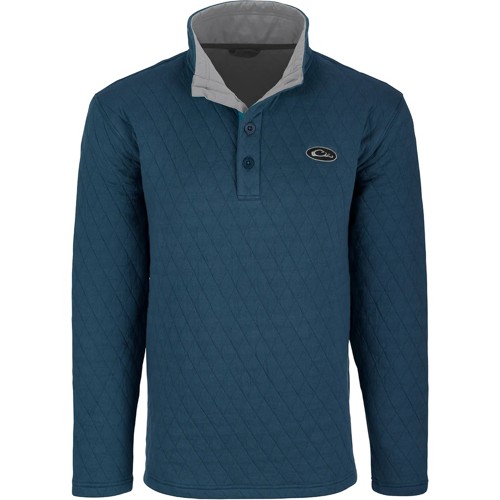 DRAKE Delta Quilted Sweatshirt Ensign Blue for sale at KYGUNCO.