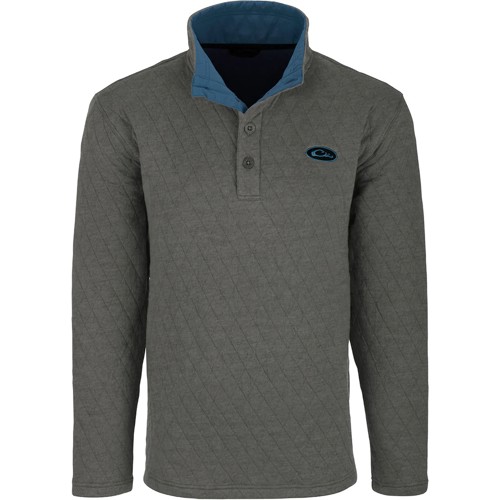 DRAKE Delta Quilted Sweatshirt Charcoal Plus for sale at KYGUNCO.