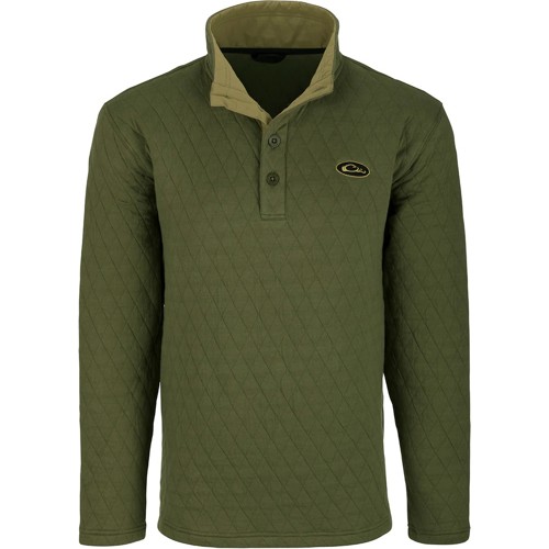 DRAKE Delta Quilted Sweatshirt Loden for sale at KYGUNCO.