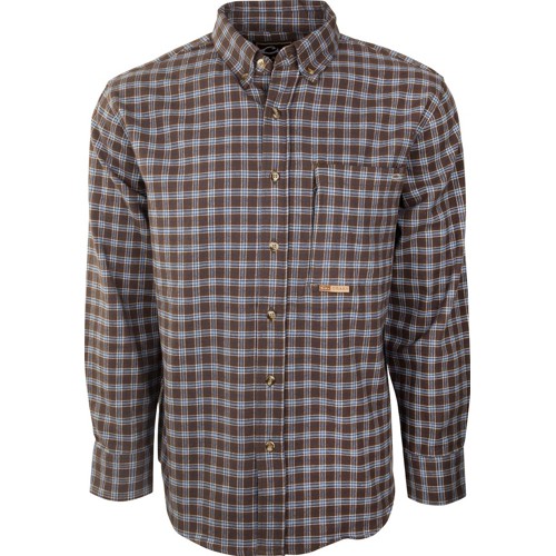 DRAKE Twill Shirt Brown/Blue for sale at KYGUNCO.