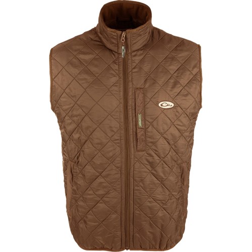 DRAKE Delta Quilted Fleece Lined Vest Tobacco Plus for sale at KYGUNCO.