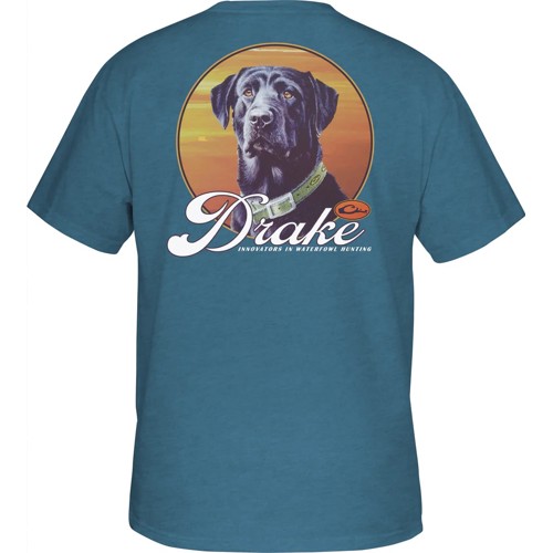 DRAKE Vintage Dog T S/S Blue Steel Heather for sale at KYGUNCO.