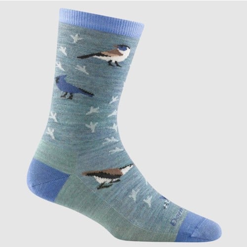 DARN TOUGH Women's Twitterpated Lightweigh Crew Sock - Grey / Blue for sale at KYGUNCO.