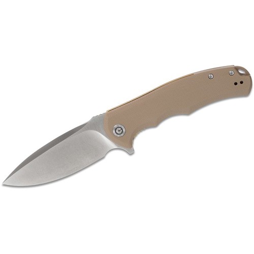 CIVIVI Praxis Tan G10 Handle Golden S/S Liner Satin for sale at KYGUNCO.