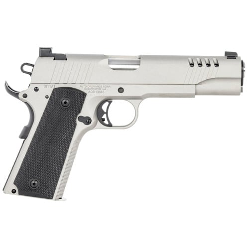 AUTO-ORDNANCE 1911 45 ACP 5" 7rd - Nickel / Black for sale at KYGUNCO.