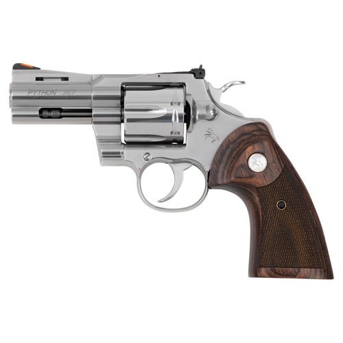 COLT Python 357 Mag /38 Special 3" 6rd Revolver - Stainless | Walnut for sale at KYGUNCO.