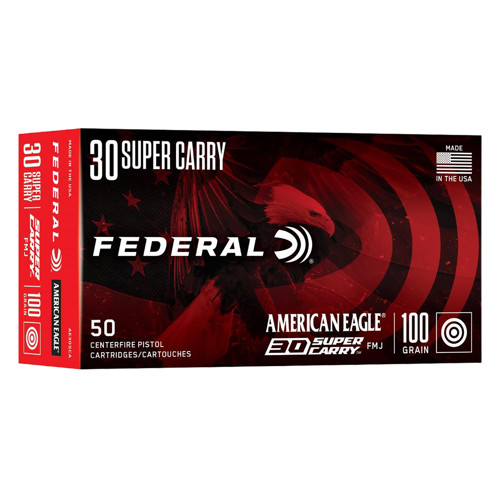 FEDERAL AMMO American Eagle 30 Super Carry 100gr FMJ Ammunition | 50 Rounds for sale at KYGUNCO.