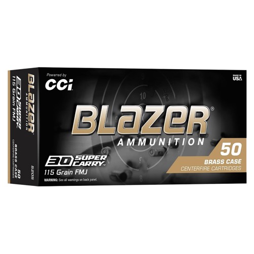 BLAZER AMMO 30 Super Carry 115gr FMJ Brass Ammunition | 50 Rounds for sale at KYGUNCO.