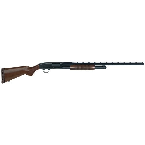 MOSSBERG 500 Retrograde 12 Gauge 3" 28" 5rd Pump Shotgun - Walnut / Blued for sale at KYGUNCO.