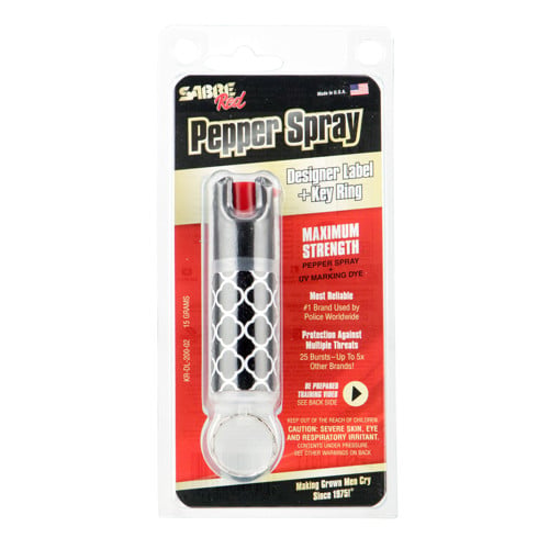 SABRE Designer Label Pepper Spray with Key Ring for sale at KYGUNCO.