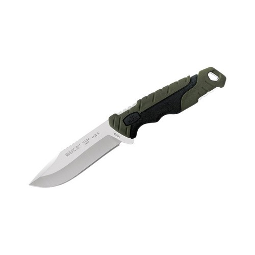 BUCK KNIVES Pursuit Small 3.75" Drop Point Blade - Green Versaflex Handles w/ Sheath for sale at KYGUNCO.
