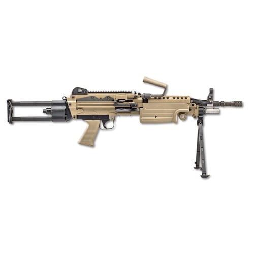 FN AMERICA M249S Para 5.56 NATO 16.1" 30rd / 200rd Semi-Auto Rifle w/ Bipod | FDE for sale at KYGUNCO.