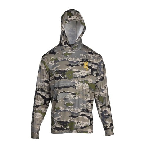 BROWNING Hooded Long Sleeve Tech Shirt | Ovix Camo for sale at KYGUNCO.