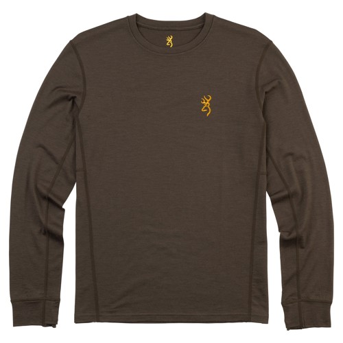 BROWNING Merino Crew Long Sleeve Shirt Major Brown for sale at KYGUNCO.