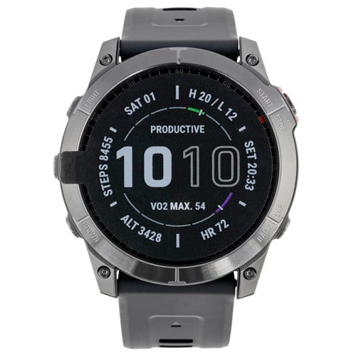 GARMIN Fenix 7X Solar Slate Gray w/ Black Band NA for sale at KYGUNCO.