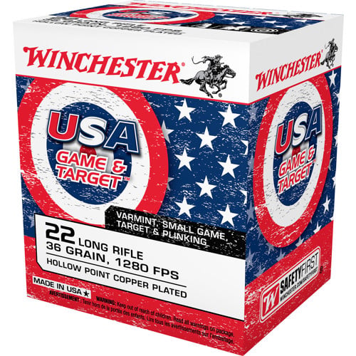 WINCHESTER USA Game & Target 22 LR 36gr Copper Plated Hollow Point Ammunition | 50 Rounds for sale at KYGUNCO.