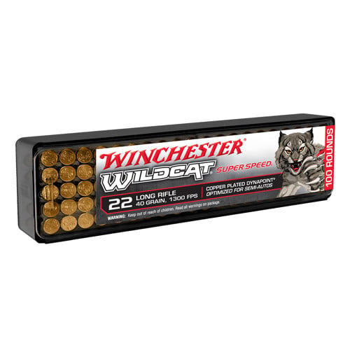 WINCHESTER Wildcat Super Speed 22LR 40gr Round Nose Ammunition | 100 Rounds for sale at KYGUNCO.