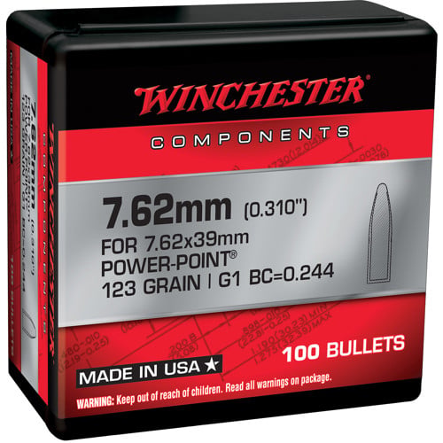 WINCHESTER AMMO Reloading Bullets PP 7.62 X 39mm 123 Grain 100rd for sale at KYGUNCO.