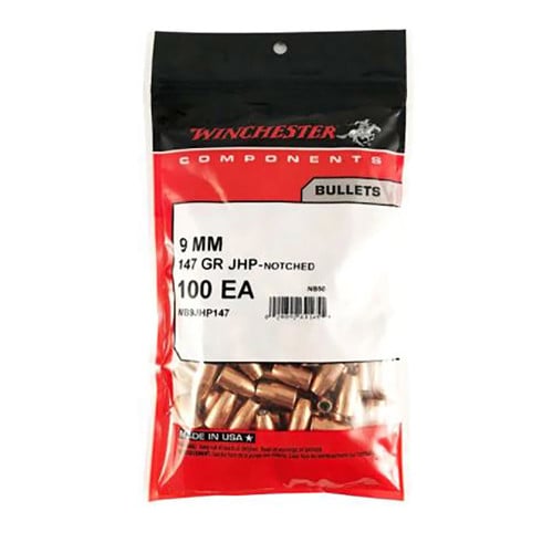 WINCHESTER AMMO Reloading Bullets JHP 9mm 147 Grain 500rd for sale at KYGUNCO.