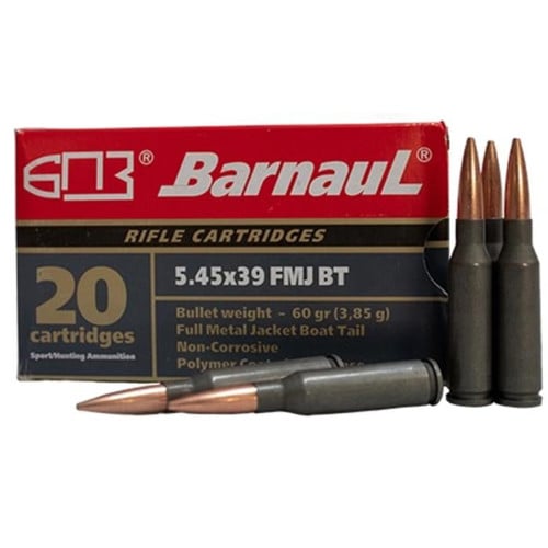 BARNAUL AMMO 5.45x39 60Gr FMJBT Lacquered Steel Case 20rd for sale at KYGUNCO.