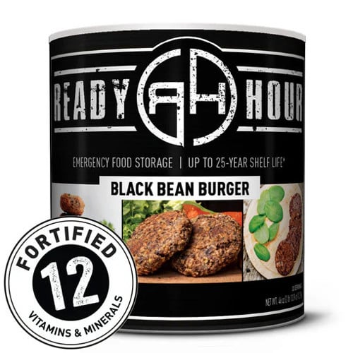 READY HOUR Black Bean Burger #10 can (38 servings) for sale at KYGUNCO.