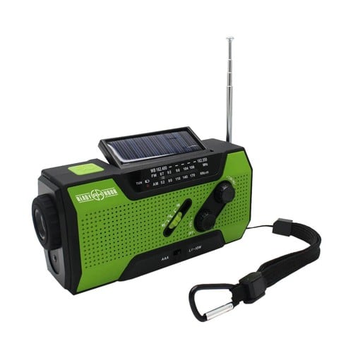 READY HOUR 4-in-1 Emergency Solar Flashlight, AM/FM/Weather Radio w/ Hand Crank for sale at KYGUNCO.