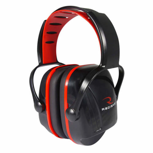 RADIANS Youth Passive Muff Black and Red Earmuff for sale at KYGUNCO.