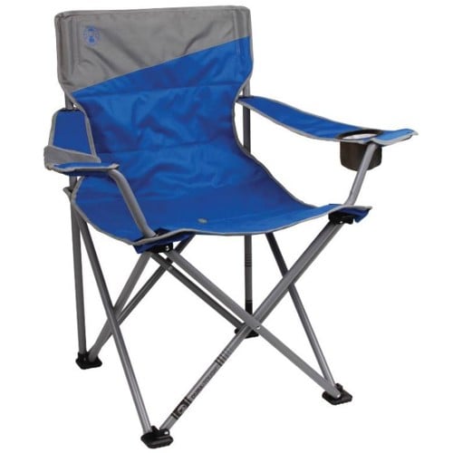 COLEMAN Quad Big and Tall Adult Camping Chair -Blue / Gray for sale at KYGUNCO.