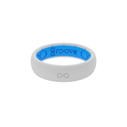 GROOVE LIFE Thin Silicone Ring - Snow White & Glacier Blue for sale at KYGUNCO.