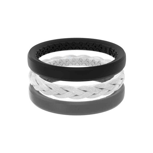 GROOVE LIFE Thin Stackable Silicone Rings - Luna 3 Set for sale at KYGUNCO.