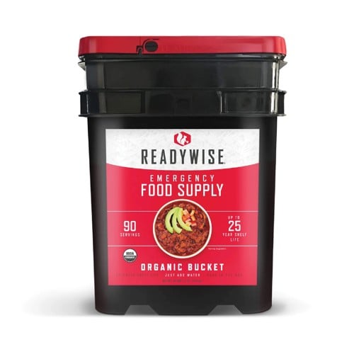 READY WISE Emergency Food Supply Organic Bucket - 90 Servings for sale at KYGUNCO.