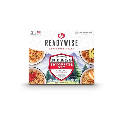 READY WISE Camping Favorites Kit - 9 Count (Includes 6 Entree, 3 Breakfast Meals) for sale at KYGUNCO.