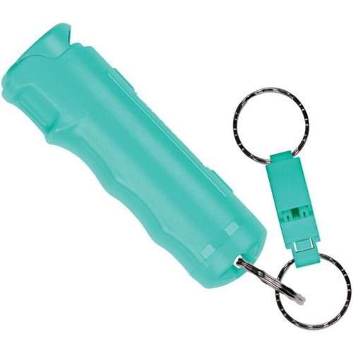 SABRE Pepper Spray Gel w/ Quick Release Whistle Keychain - Mint Green for sale at KYGUNCO.