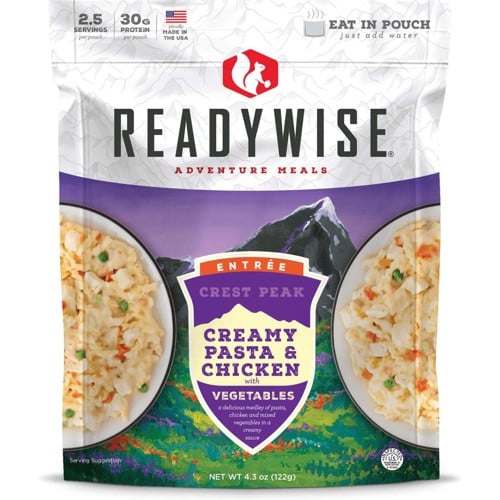 READY WISE Crest Peak Creamy Pasta & Chicken w/ Vegtables - 2.5 Serving / 4.3 Oz for sale at KYGUNCO.